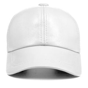 Classic Men's Genuine Leather Baseball Cap with Detailed Panel Stitching