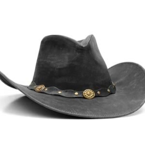 Classic Leather Western Cowboy Hat with Studded Band